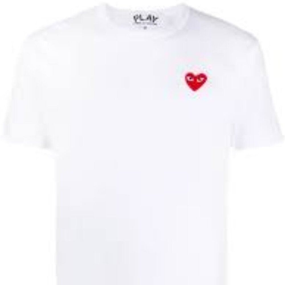 Comme de Garçons Play White T-Shirt with Red Heart M